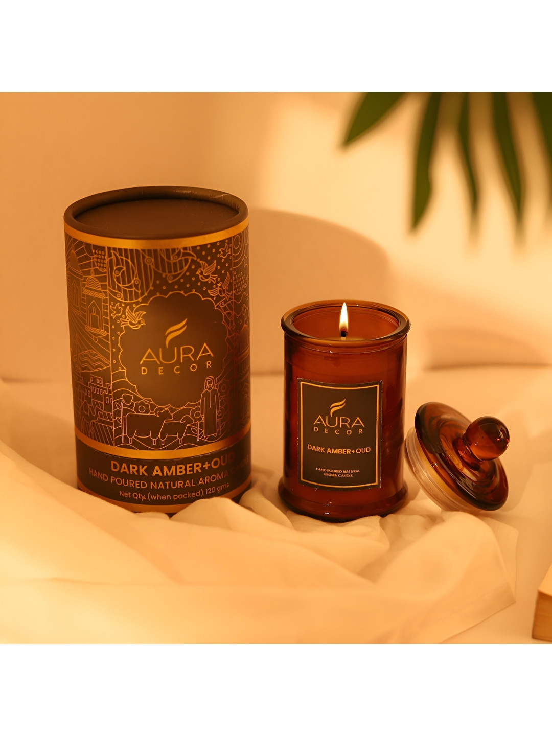 

AuraDecor Black Scented Tomb Lid Jar Candle