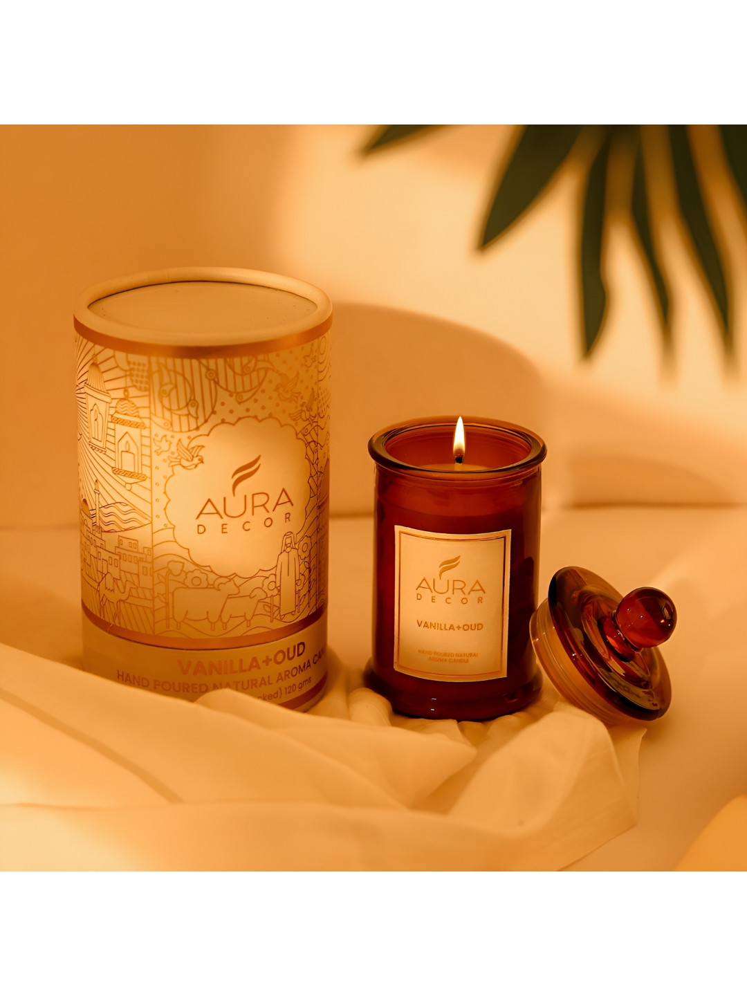 

AuraDecor White Scented Tomb Lid Jar Candle