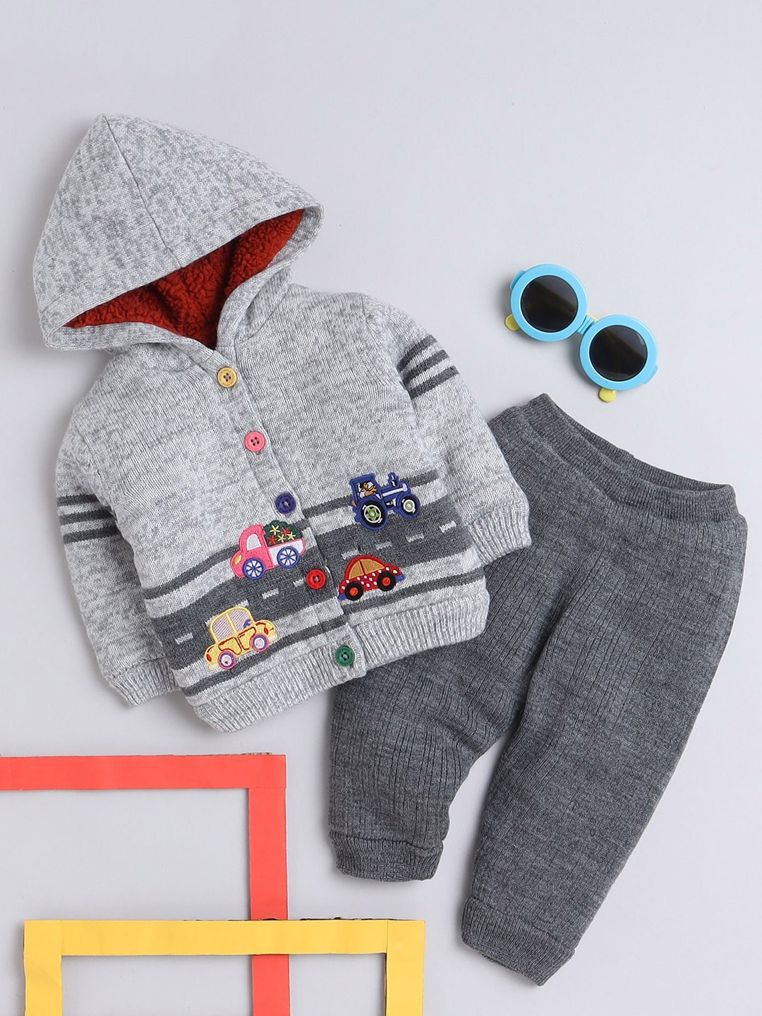 

Yellow Apple Infants Printed Thermal Set, Grey