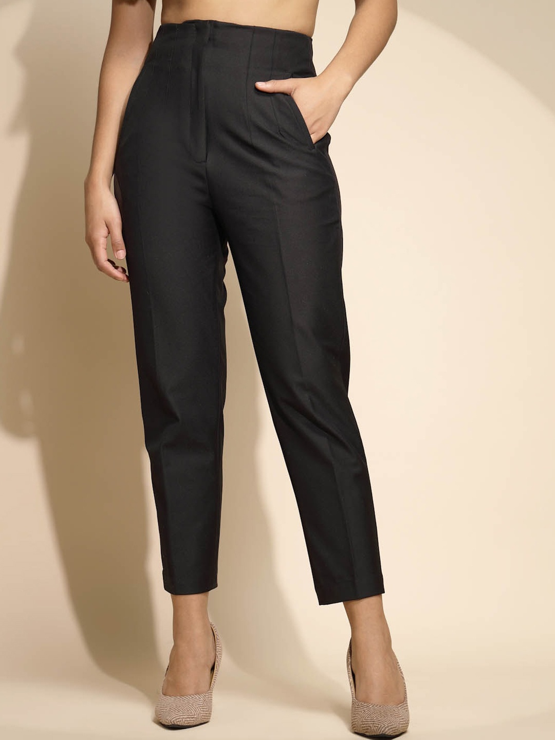 

Global Republic Women Relaxed Straight Leg High-Rise Trouser, Black