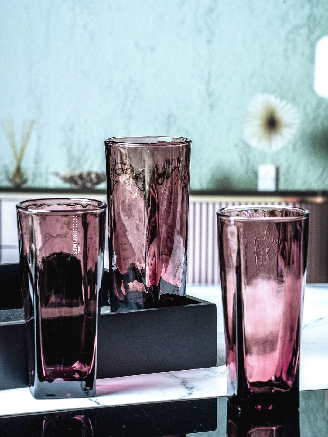

GOODHOMES glass Set of 6 Transparent Water Glass - 285 ml, Purple