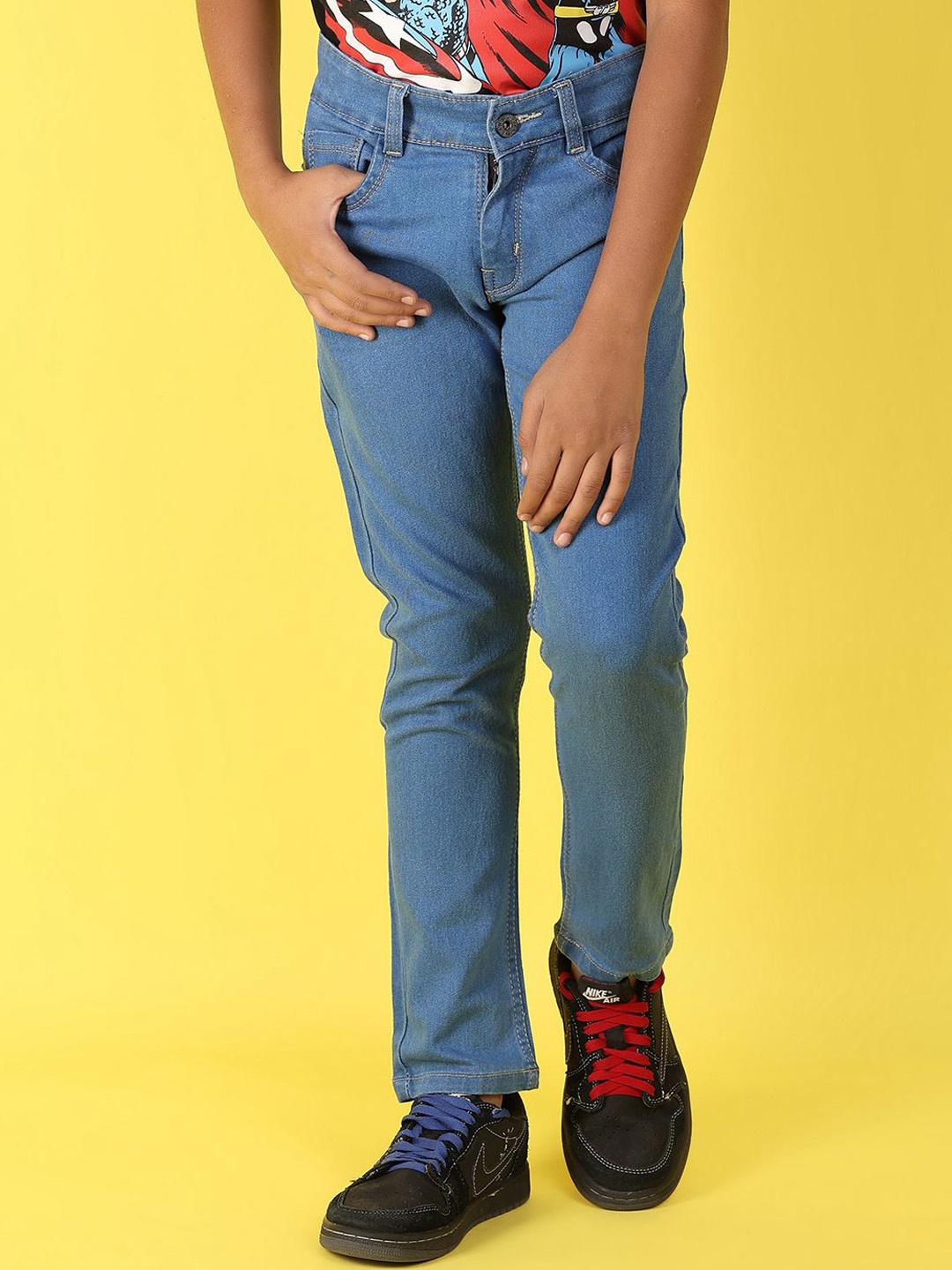 

V-Mart Boys Slash Knee Jeans, Blue