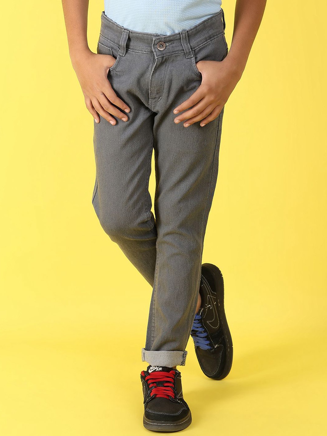 

V-Mart Boys Low Distress Jeans, Grey