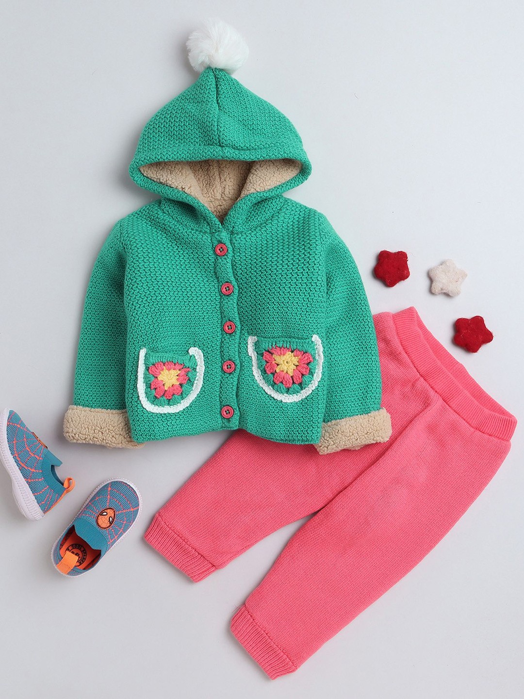 

Yellow Apple Infants Printed Thermal Set, Green