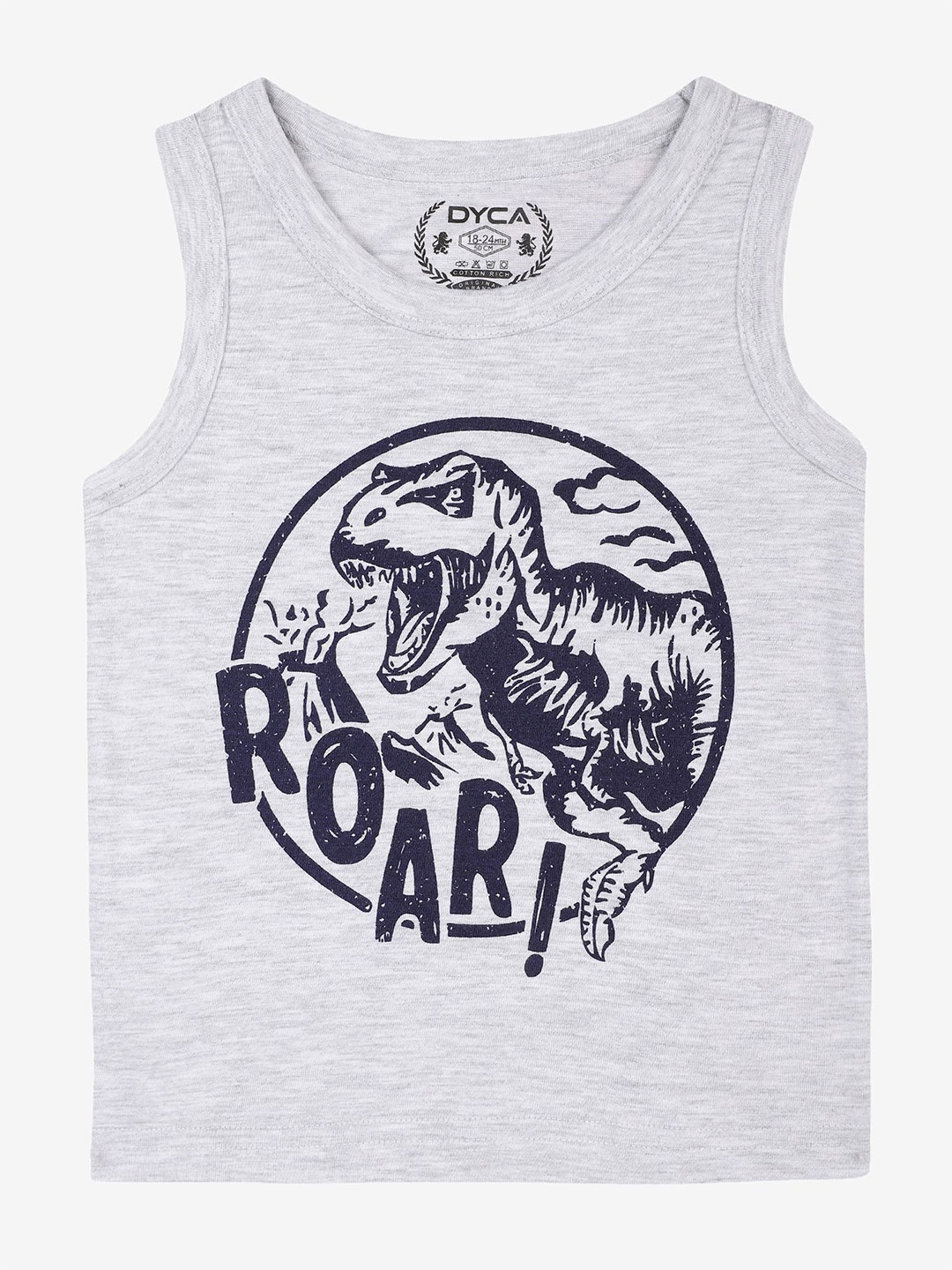 

DYCA Boys Graphic Printed Round Neck T-shirt, Grey melange