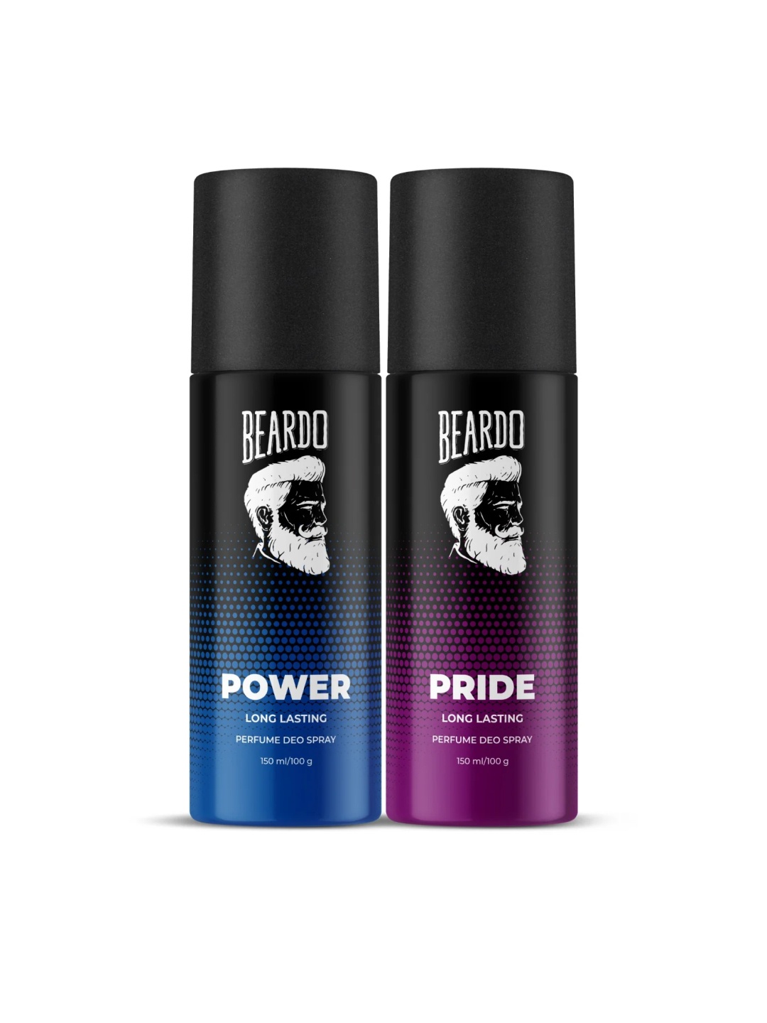 

BEARDO Men Set Of 2 Long Lasting Deodorant Sprays - Power & Pride - 100g Each, Black