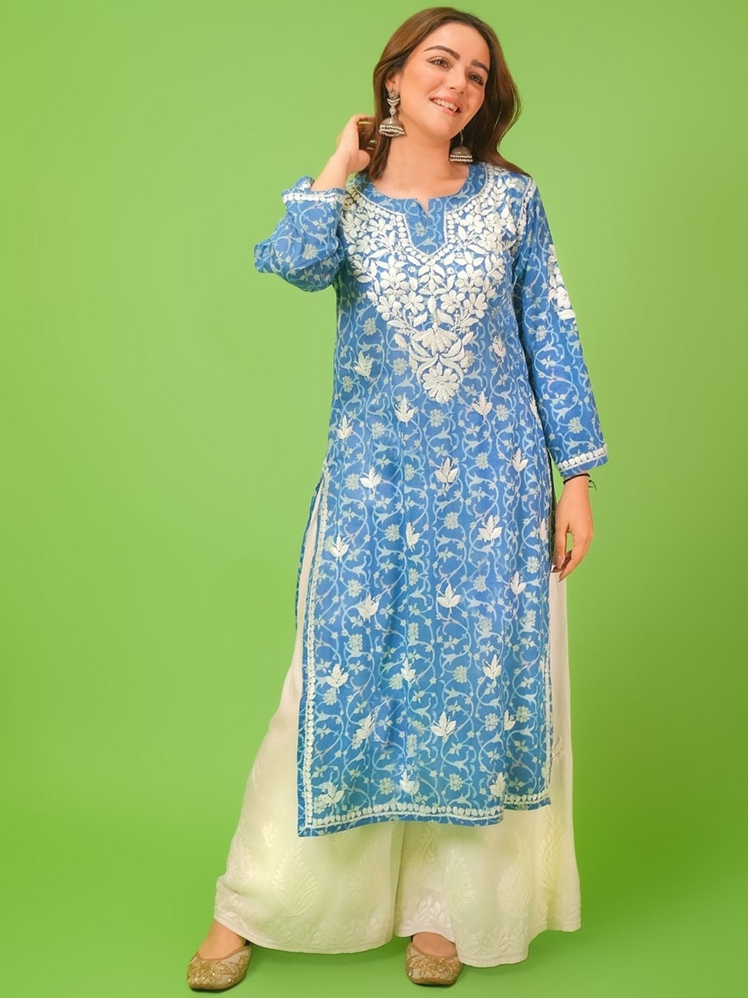 

Anni Designer Women Ethnic Motifs Embroidered Kurta, Blue