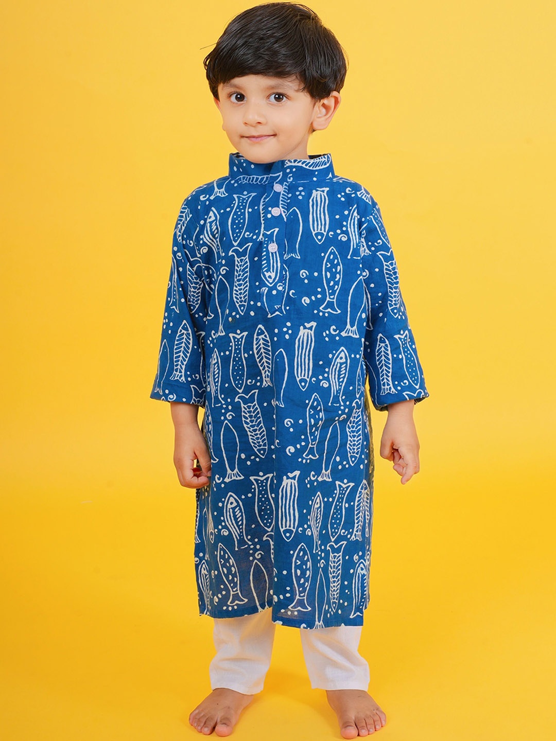 

Little Musketeer Boys Animal Printed Kurta, Blue