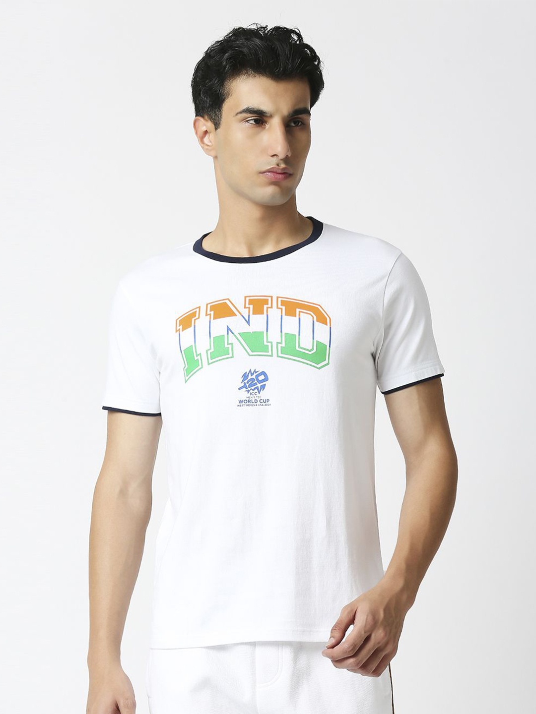 

FanCode ICC Men's T20 WC-24 Men Typography Printed Round Neck T-shirt, White