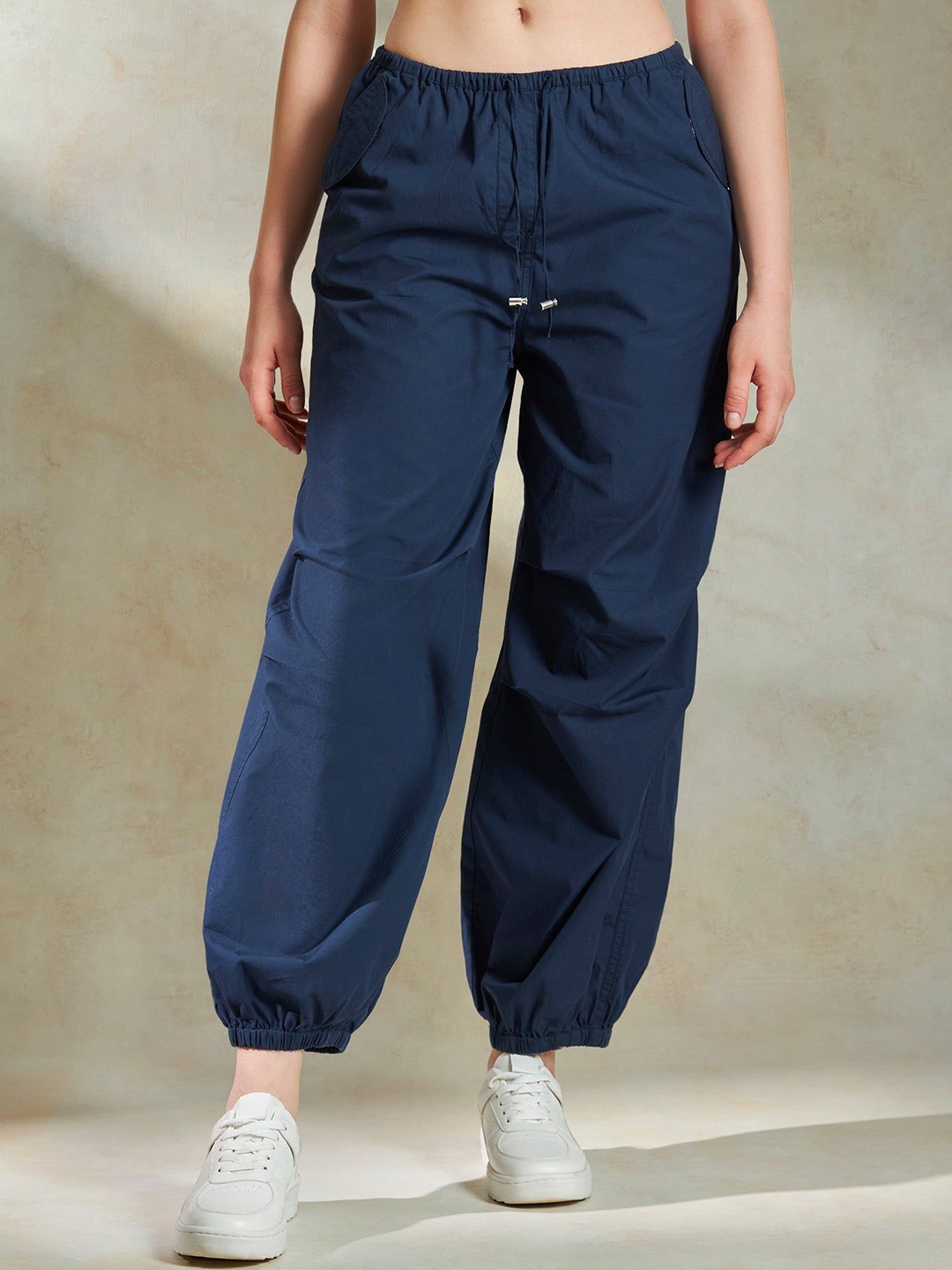 

Virgio Women Loose Fit Joggers Trousers, Navy blue