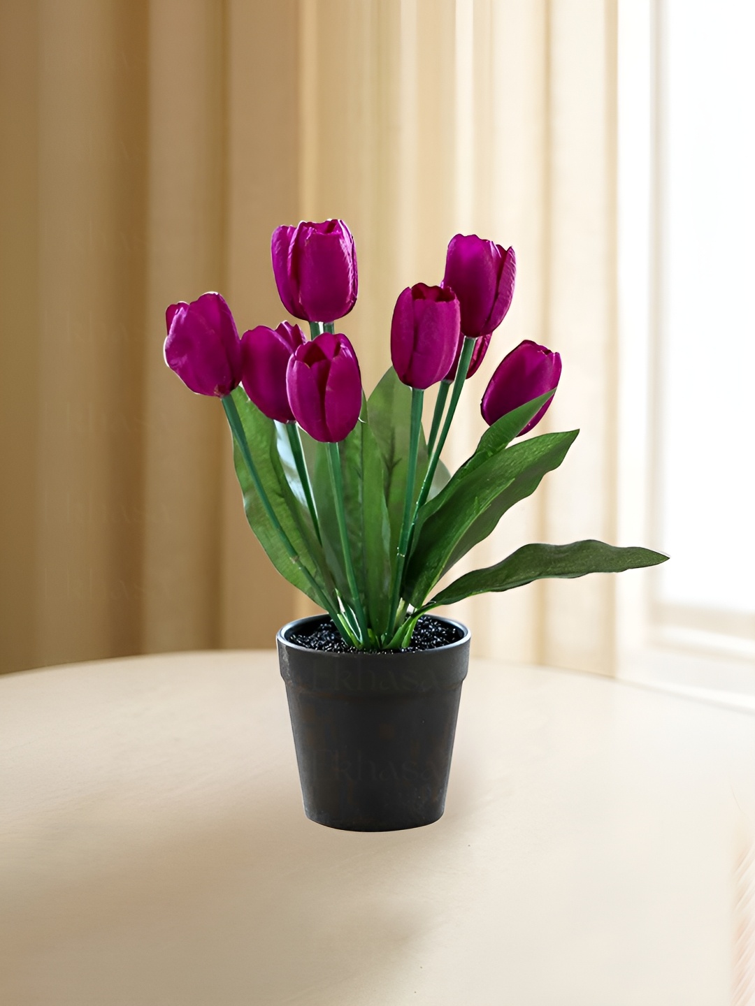 

Ekhasa Purple 1 Pieces Tulip Artificial Flower With Pot