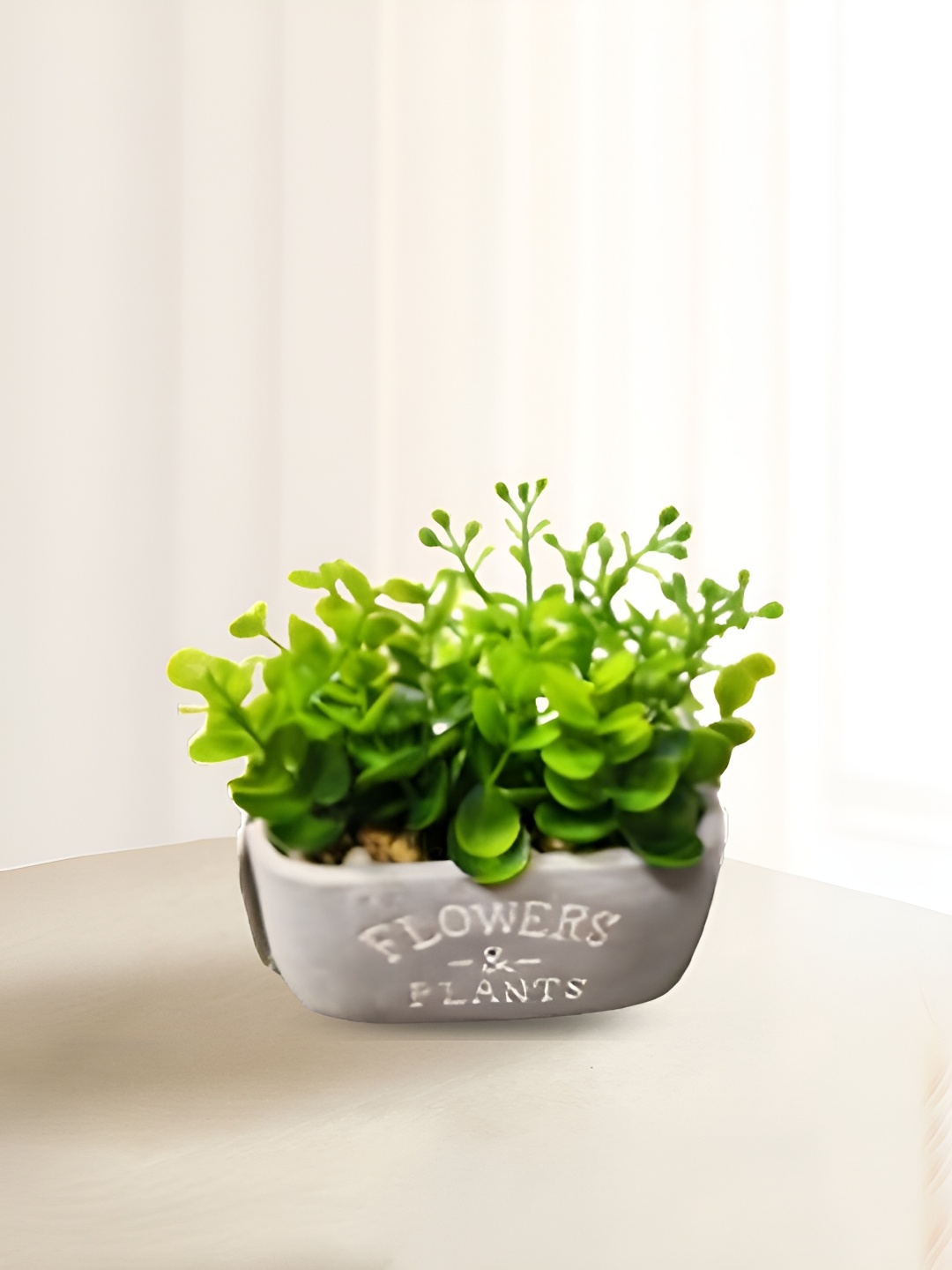 

Ekhasa Green 1 Pieces Fern Artificial Plant With Pot