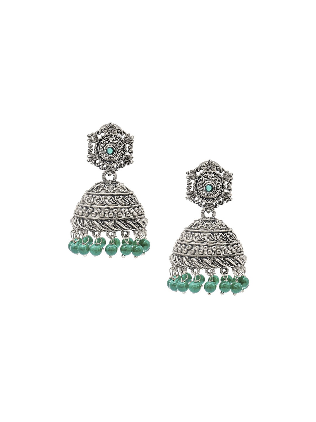 

Shining Jewel - By Shivansh Women Contemporary Jhumkas Earrings, Green