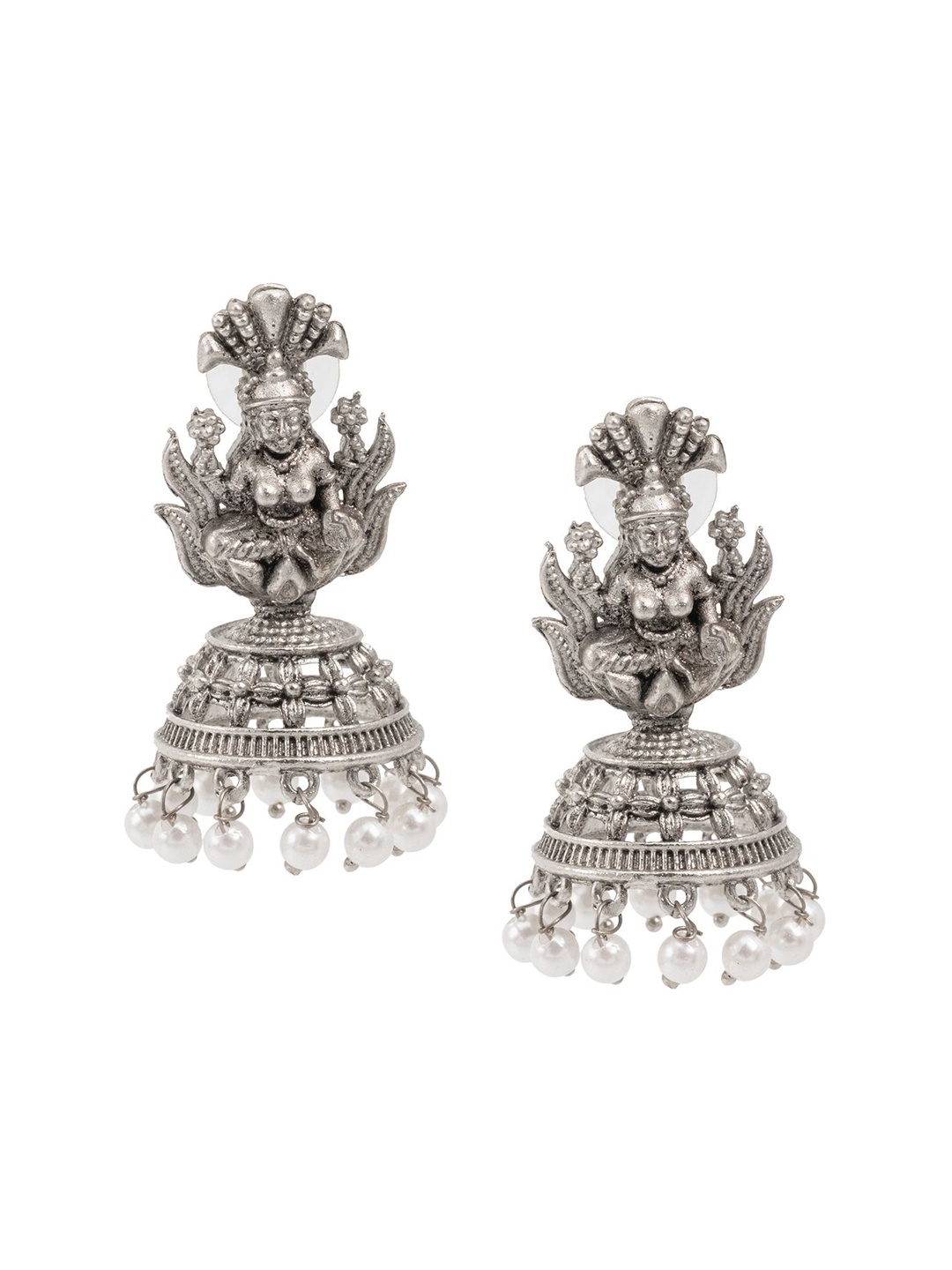 

Shining Jewel - By Shivansh Women Contemporary Jhumkas Earrings, White