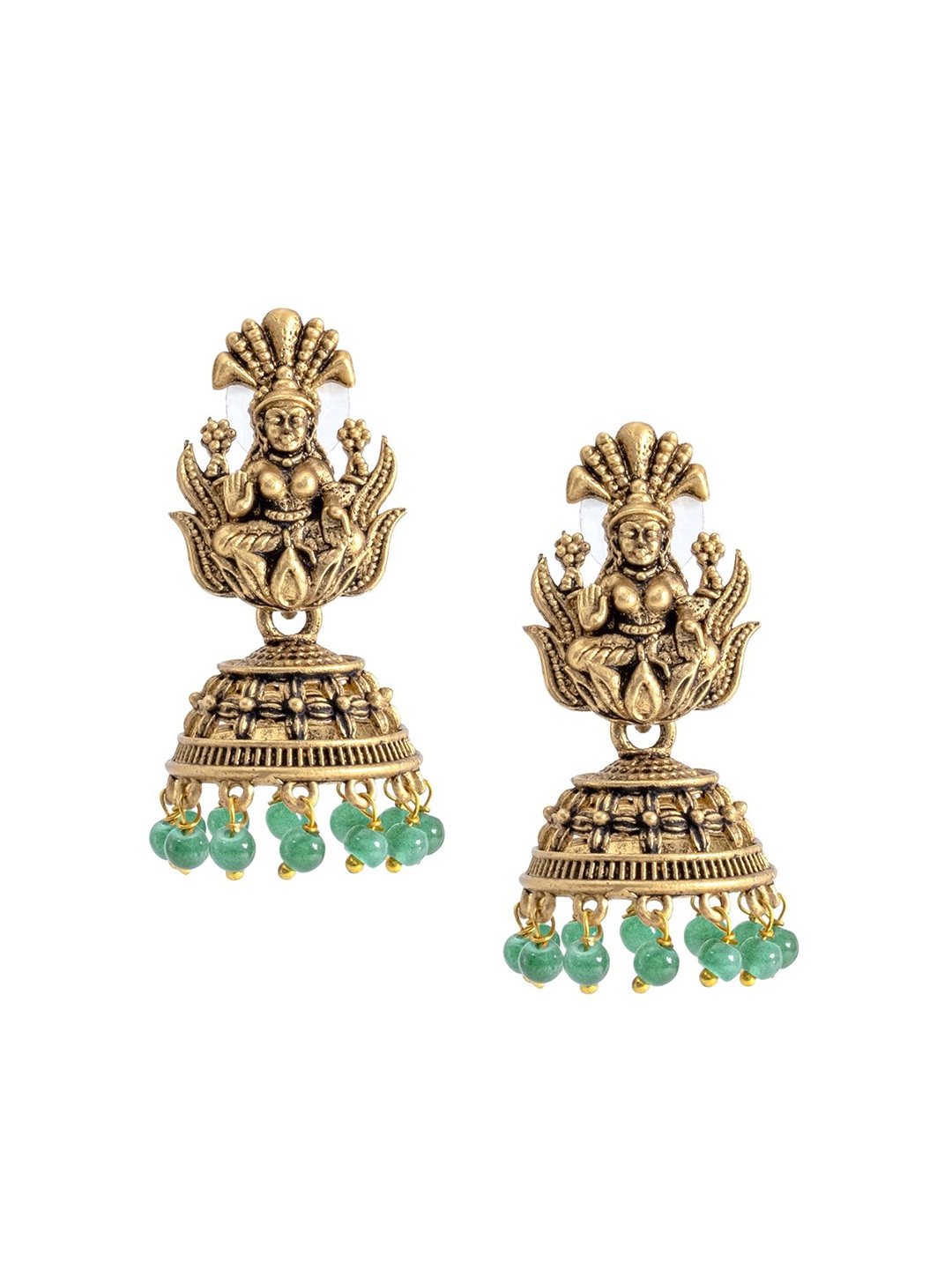 

Shining Jewel - By Shivansh Contemporary Jhumkas Earrings, Green