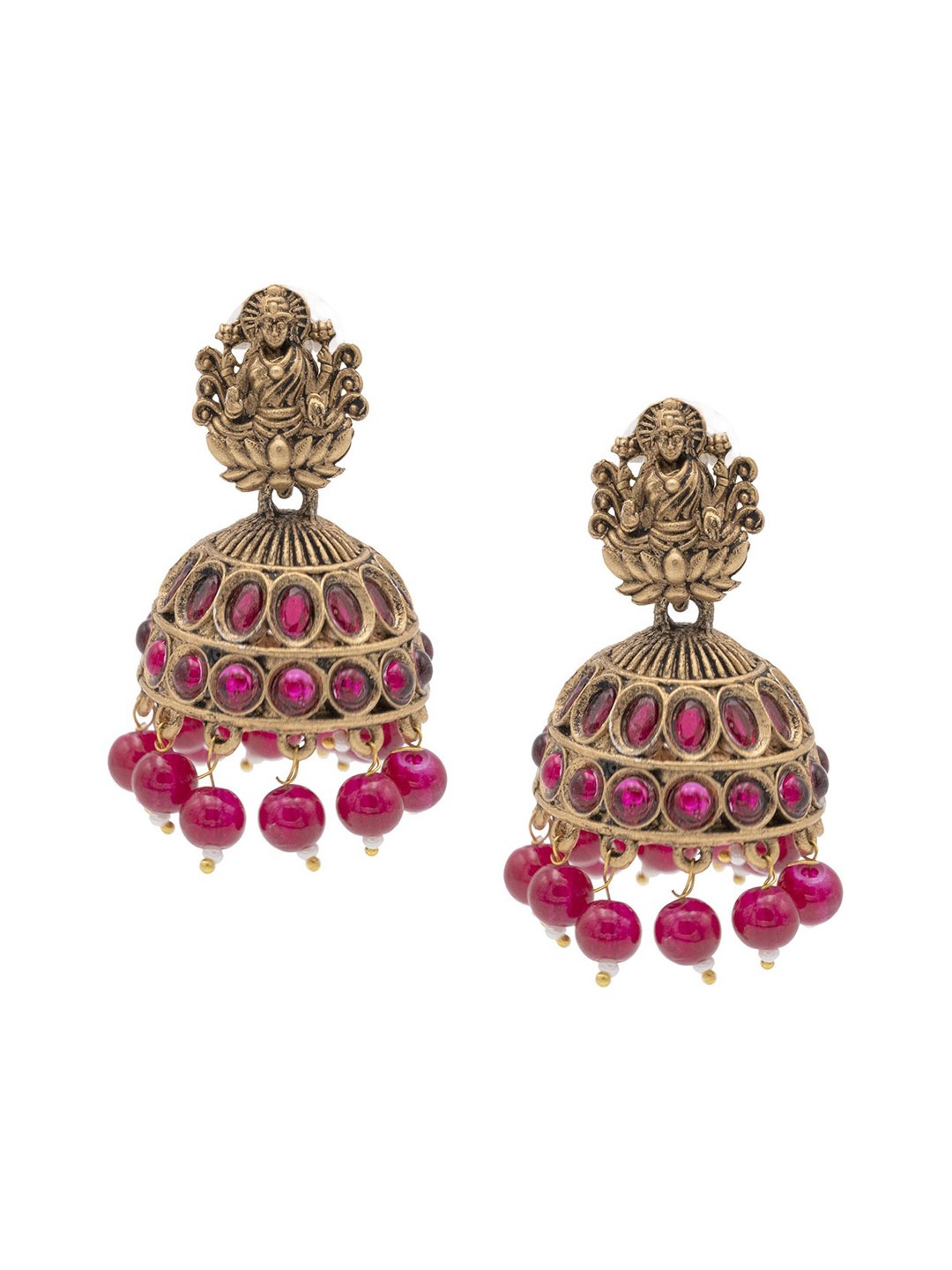 

Shining Jewel - By Shivansh Women Contemporary Jhumkas Earrings, Maroon