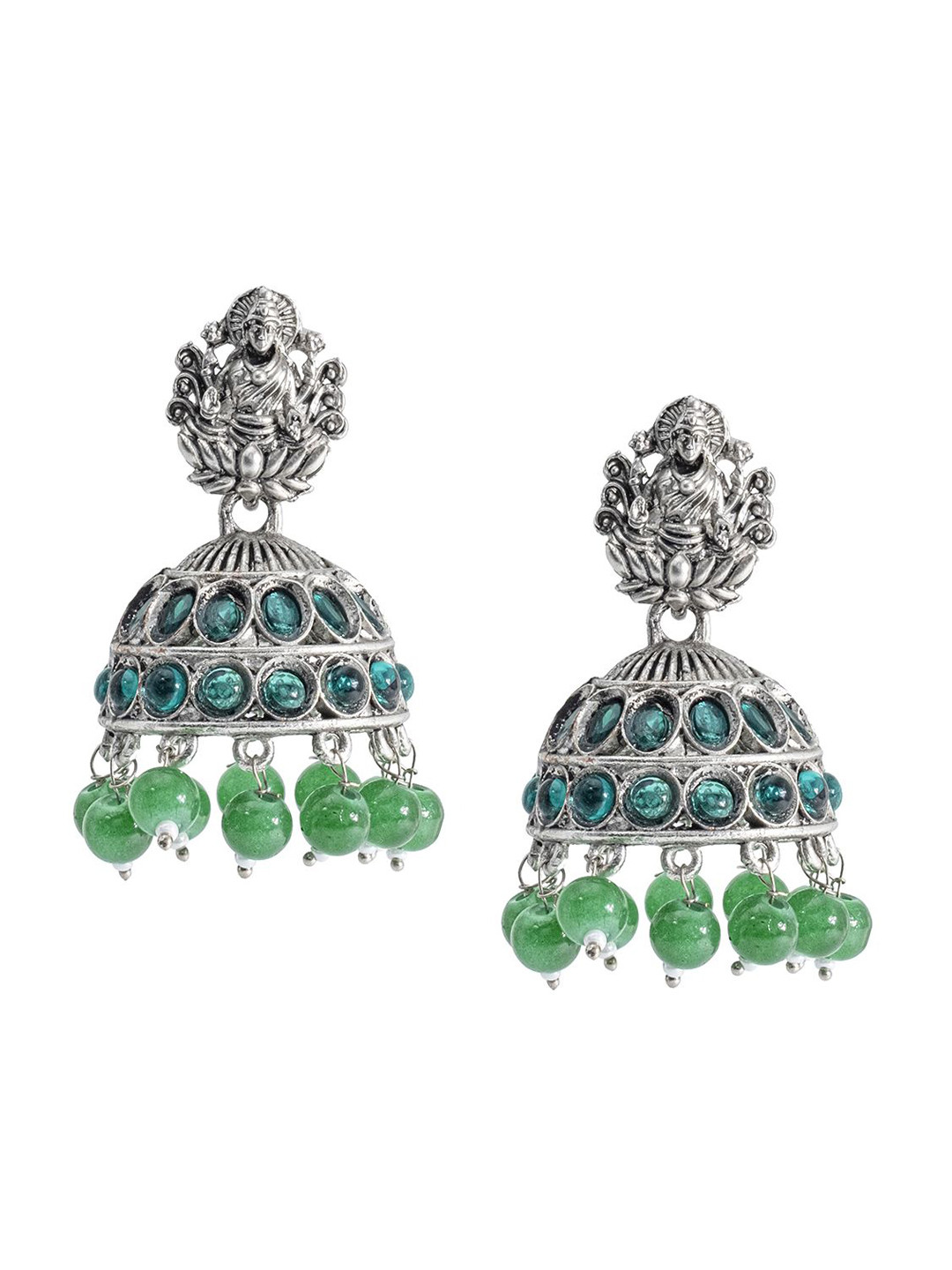 

Shining Jewel - By Shivansh Women Contemporary Jhumkas Earrings, Green