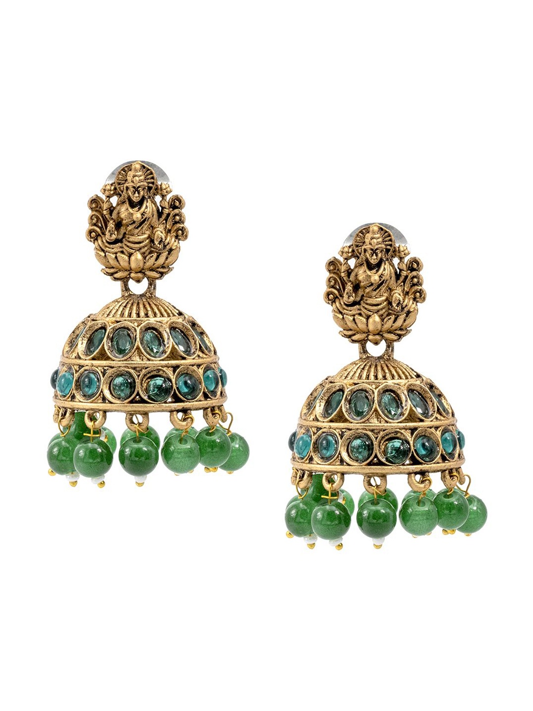 

Shining Jewel - By Shivansh Women Contemporary Jhumkas Earrings, Green