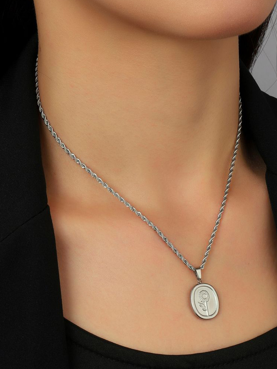 

SALTY Beloved Bloom Women & Girls Layered Necklace, Silver