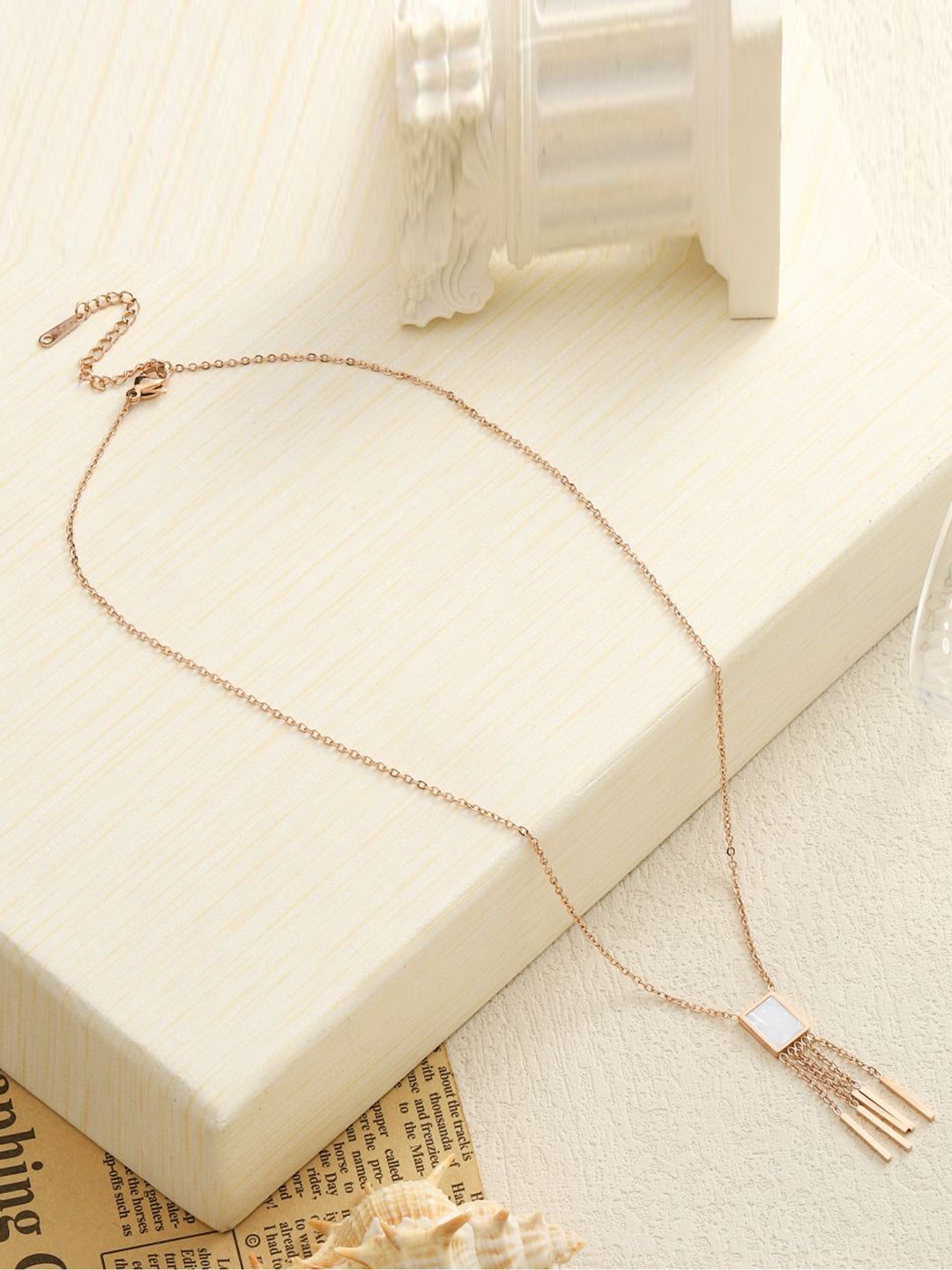 

SALTY Minimal Stainless Steel Necklace, Rose gold