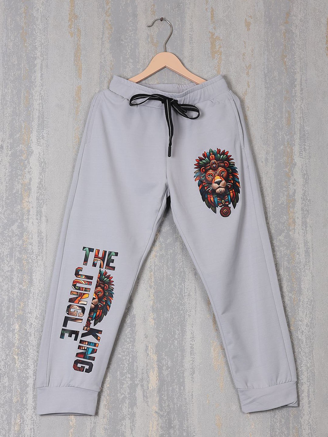 

CHUNMUN Boys Printed Joggers, Grey