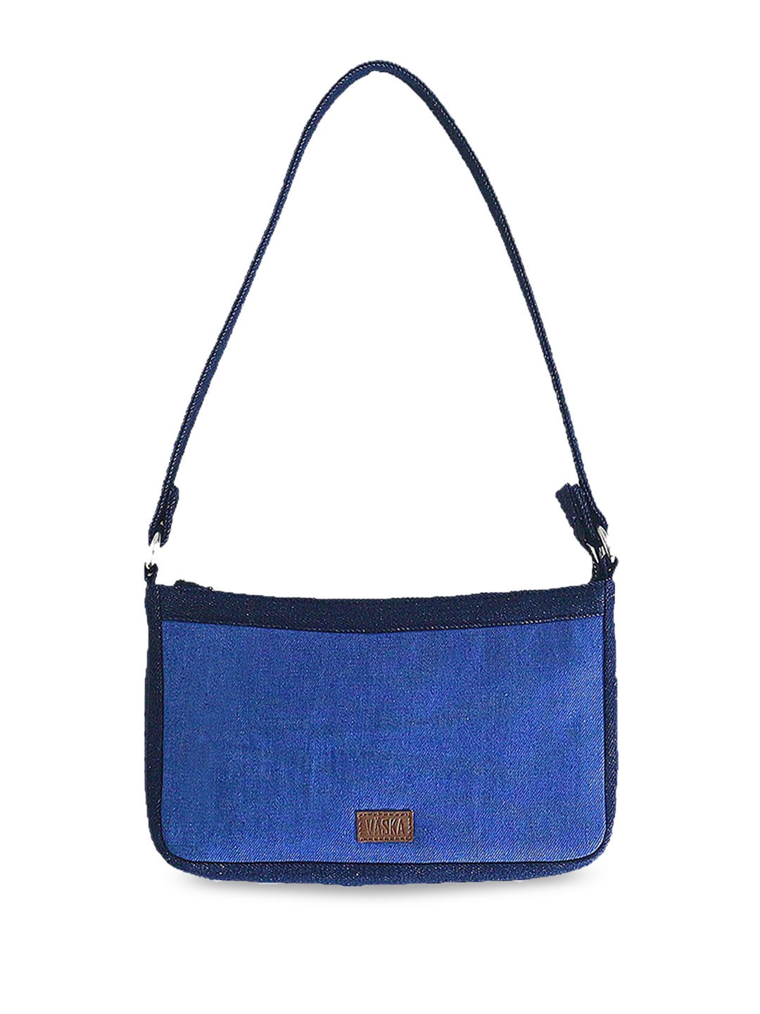 

VASKA Textured Structured Hobo Bag, Blue