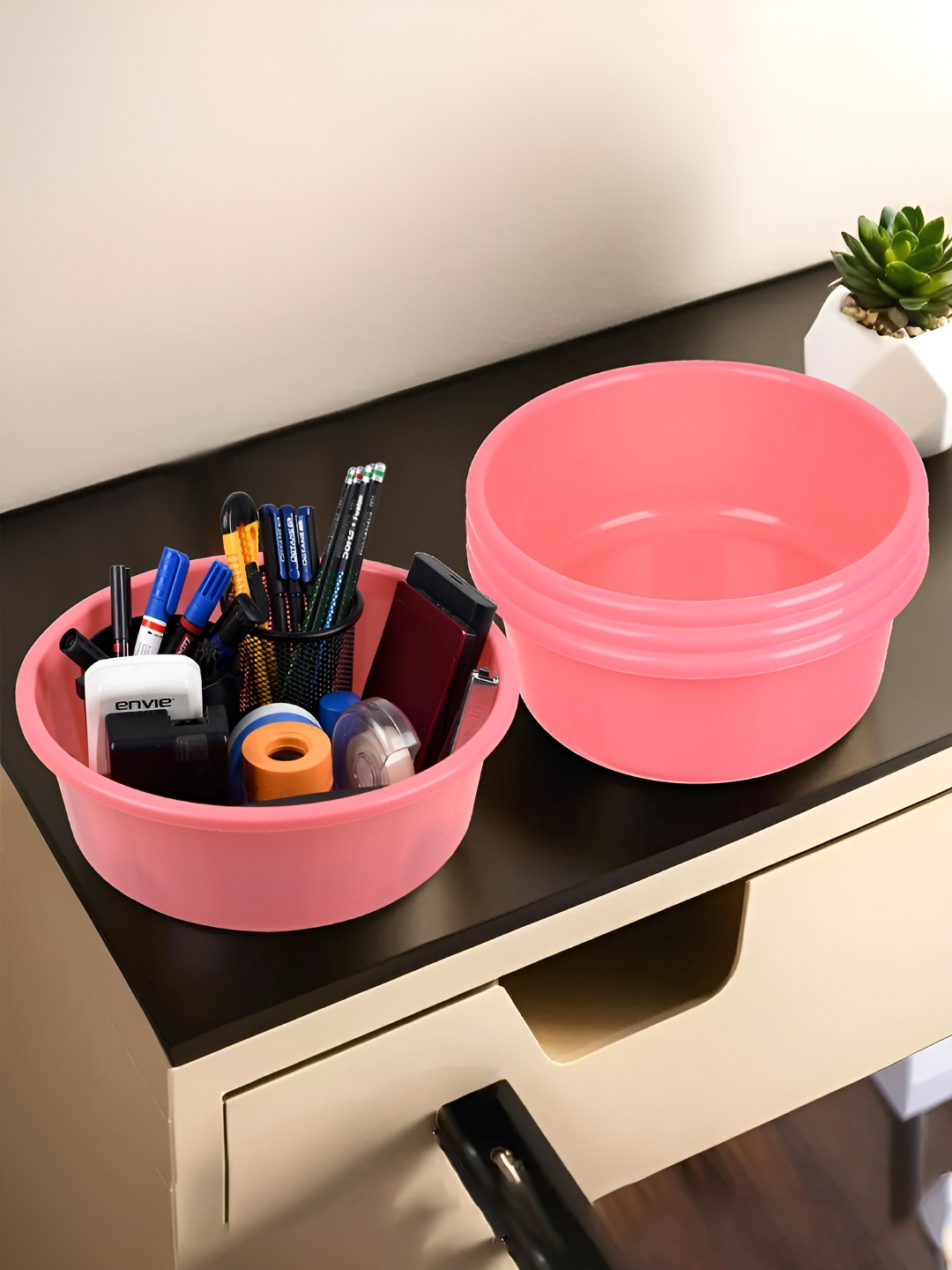 

Kuber Industries Pink Set of 4 Regular Desk Organiser