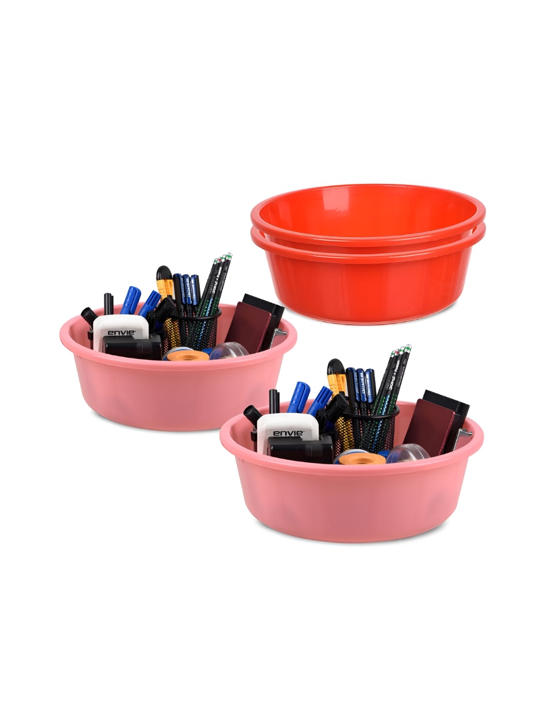 

Kuber Industries Red Set of 4 Regular Desk Organiser