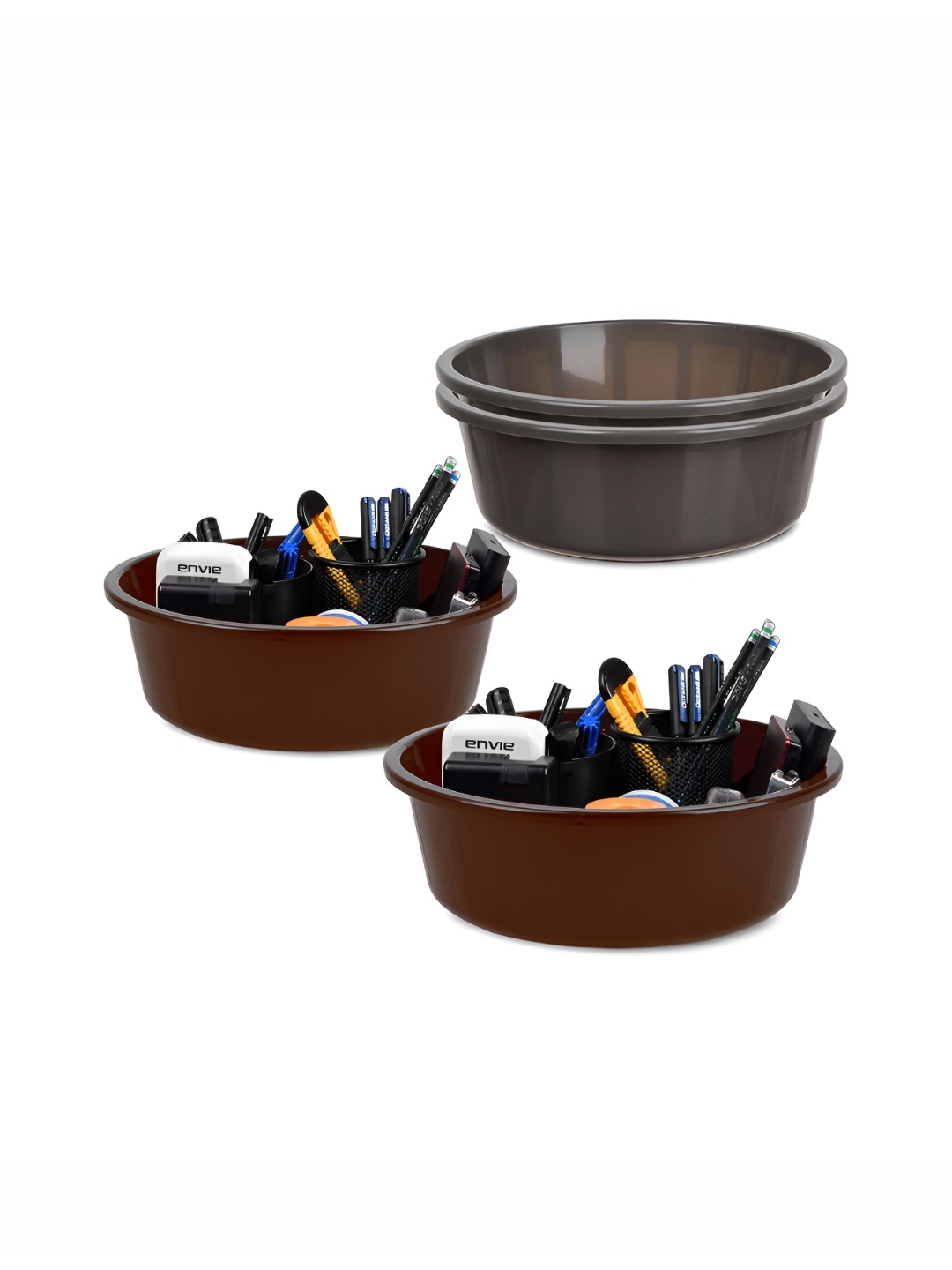 

Kuber Industries Set of 4 Regular Desk Organiser, Grey