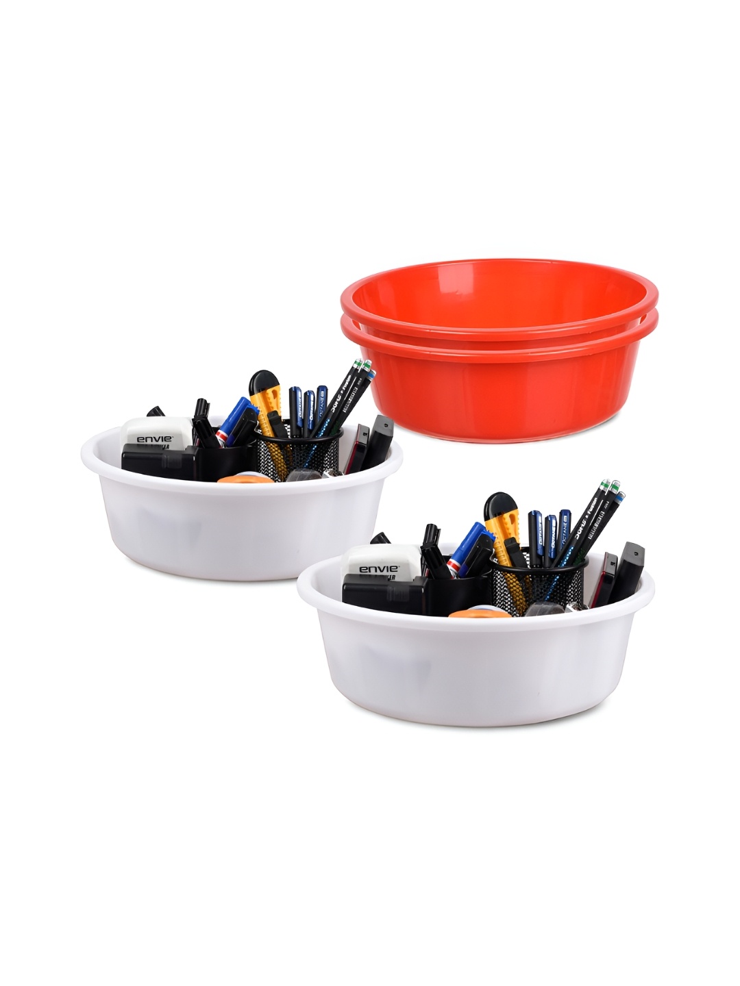 

Kuber Industries Set of 4 Regular Desk Organiser, Red