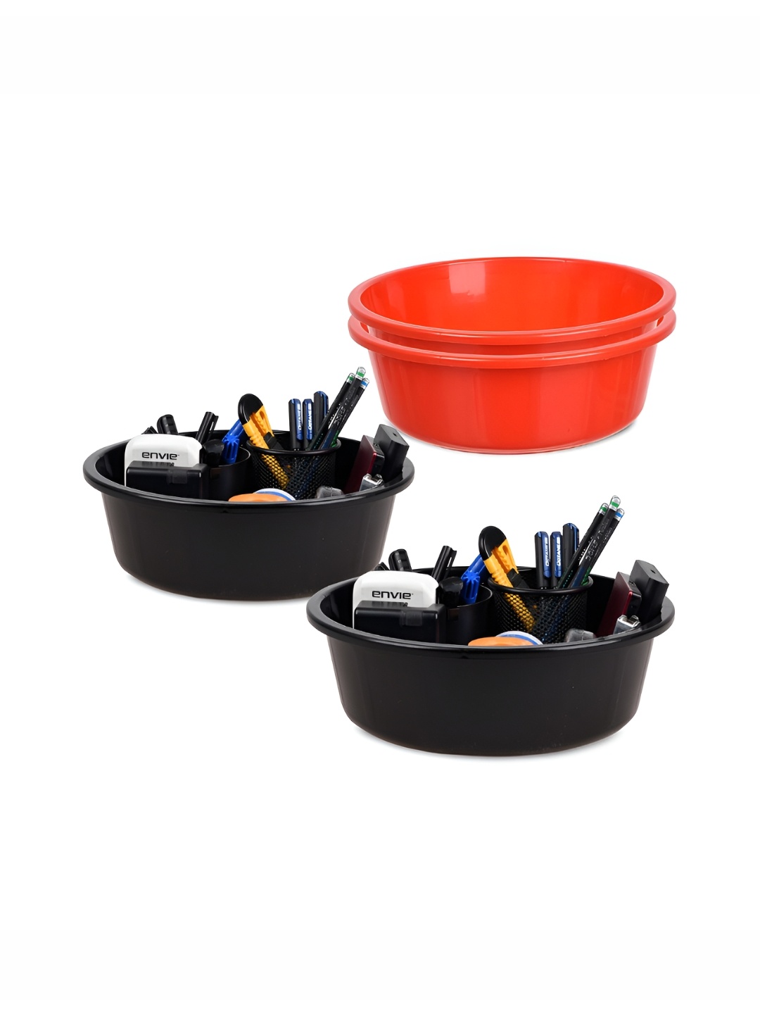 

Kuber Industries Set of 4 Regular Desk Organiser, Red