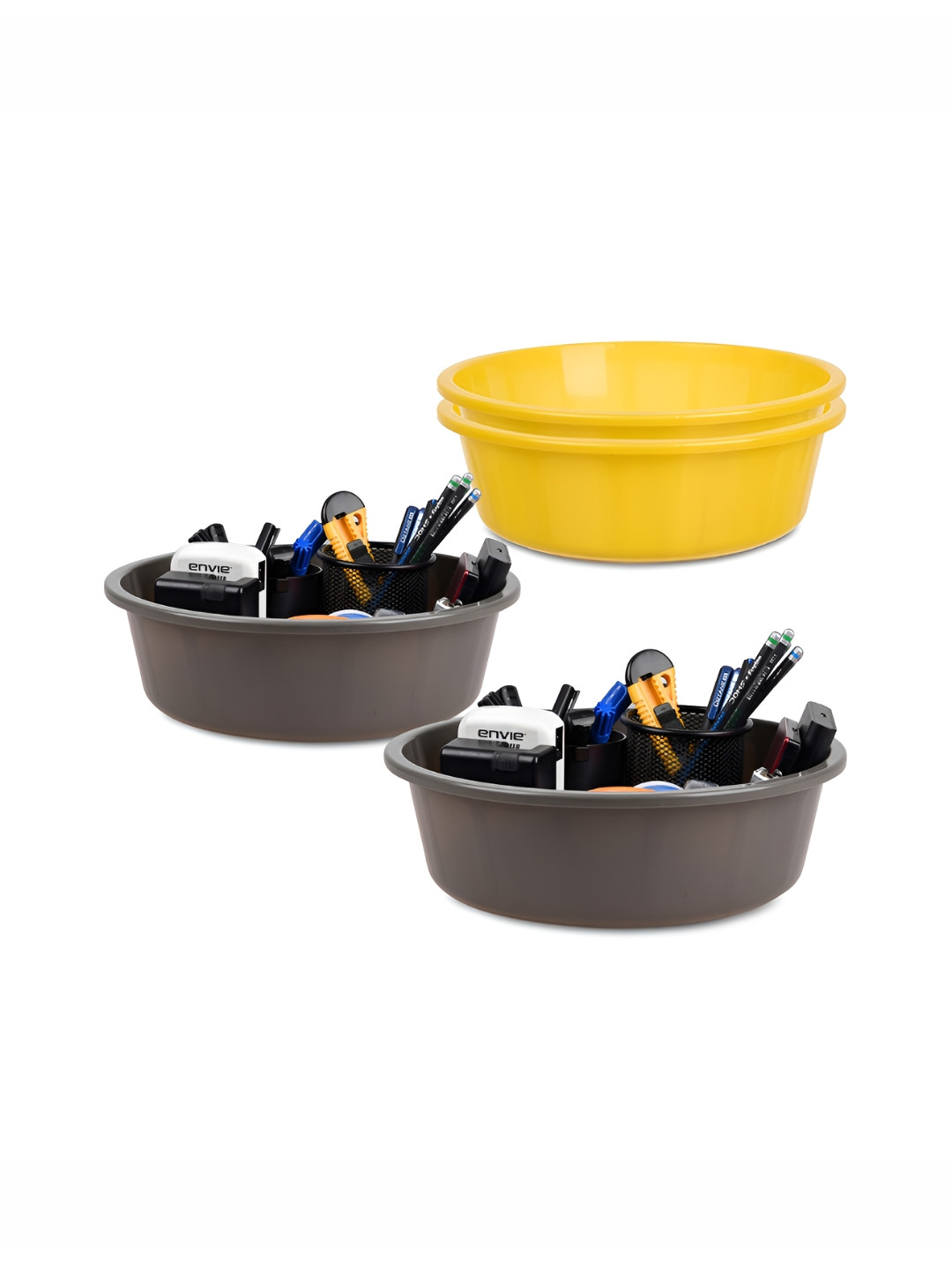

Kuber Industries Yellow Set of 4 Regular Desk Organiser