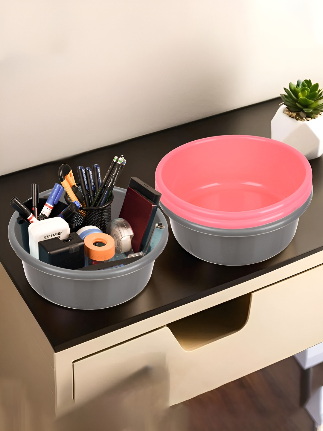 

Kuber Industries Grey Set of 4 Regular Desk Organiser