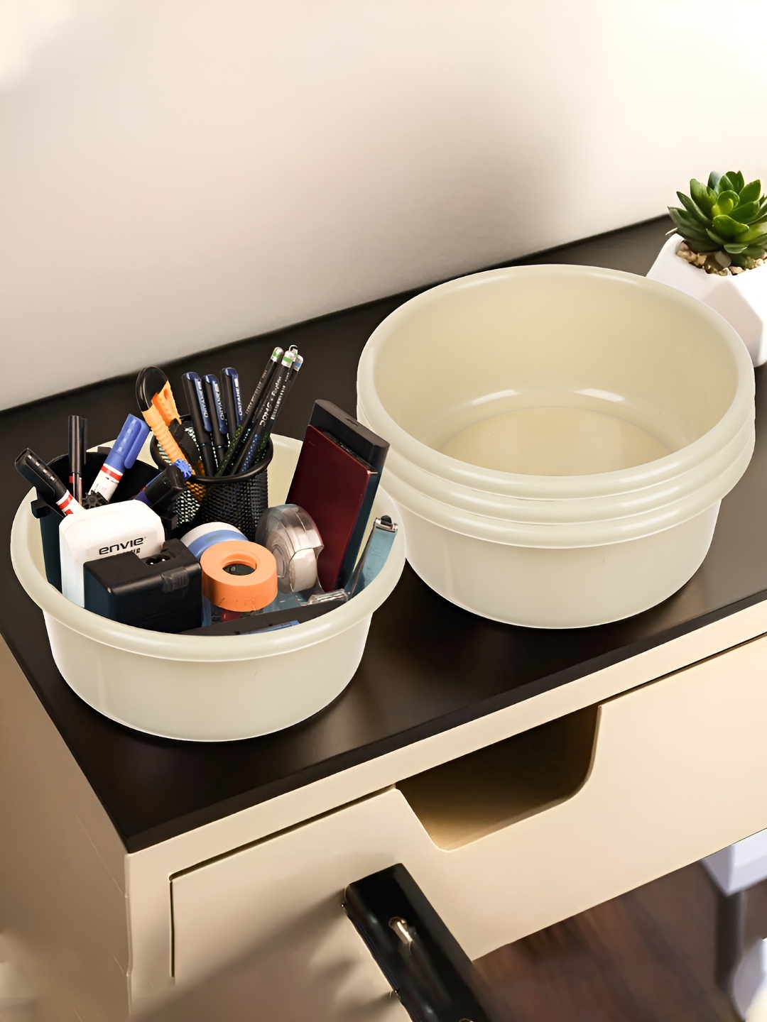 

Kuber Industries Cream-Coloured Set of 4 Regular Desk Organiser