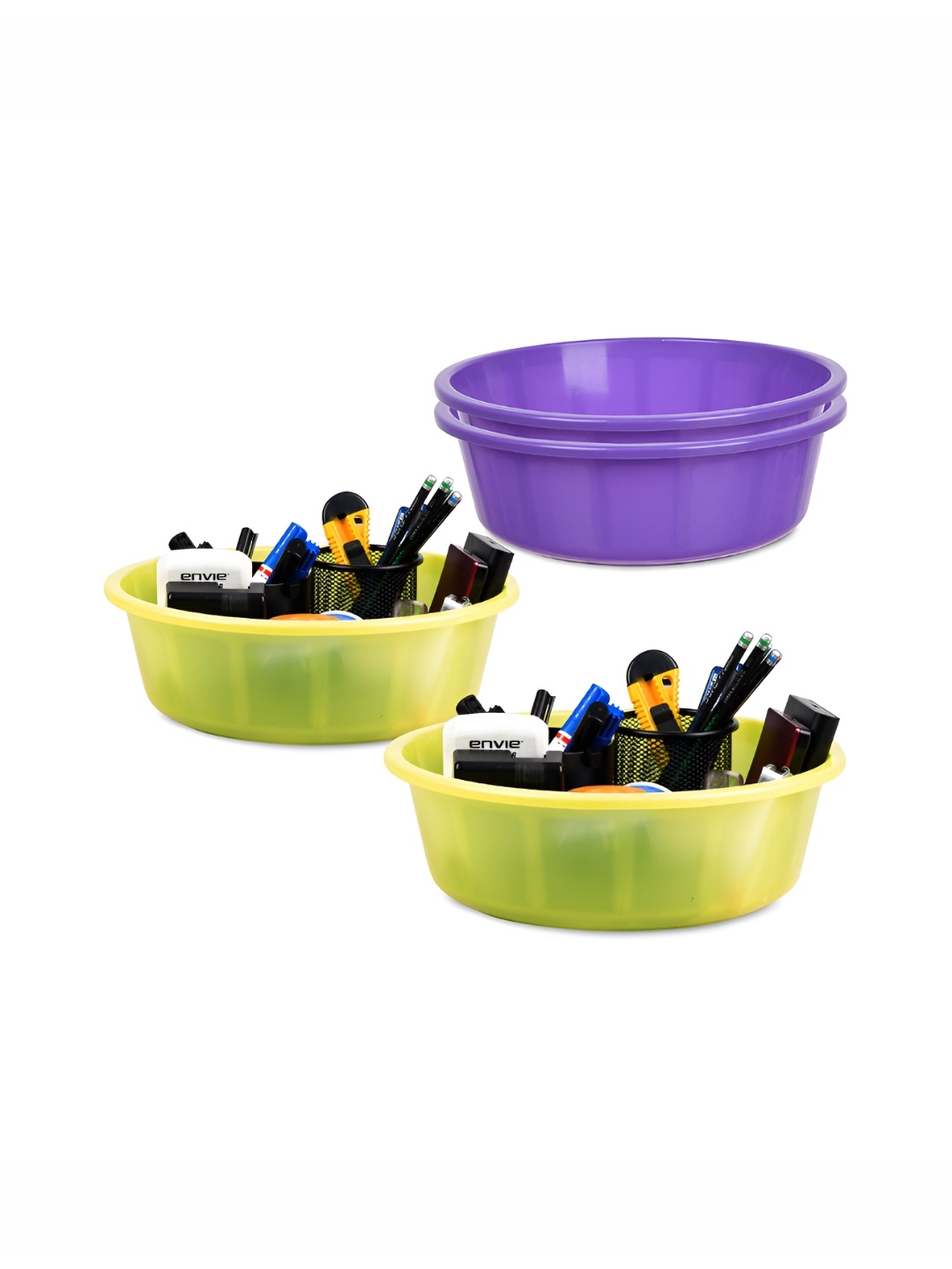 

Kuber Industries Set of 4 Regular Desk Organiser, Purple