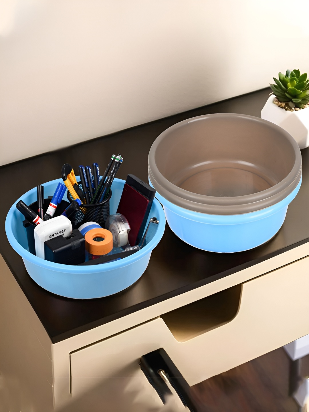 

Kuber Industries Blue Set of 4 Regular Desk Organiser