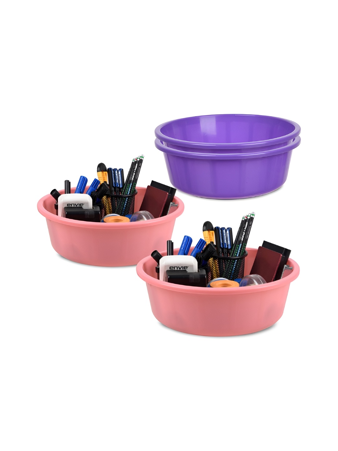 

Kuber Industries Set of 4 Regular Desk Organiser, Purple