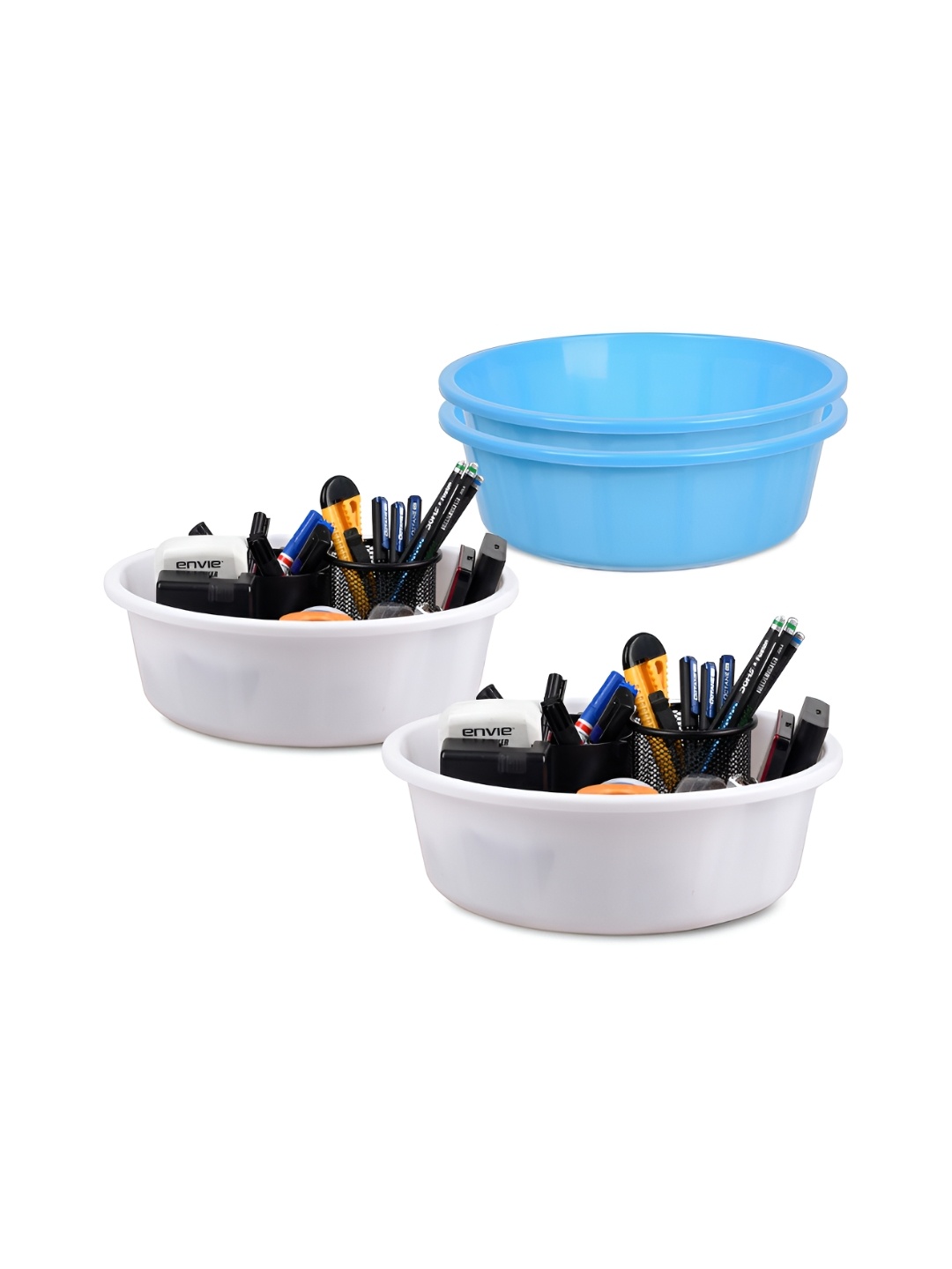 

Kuber Industries Set of 4 Regular Desk Organiser, Blue