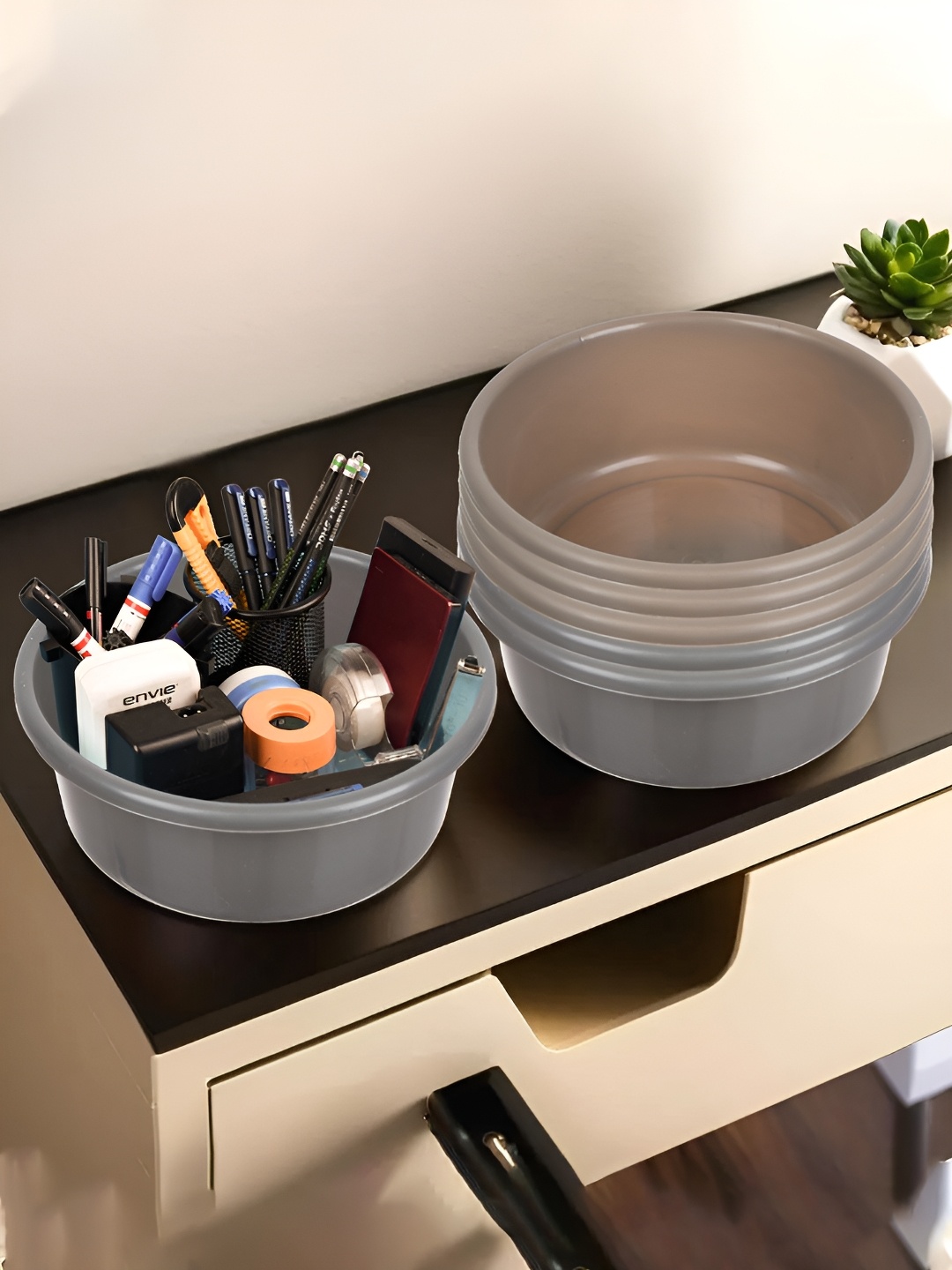 

Kuber Industries Grey Set of 6 Regular Desk Organiser Organisers
