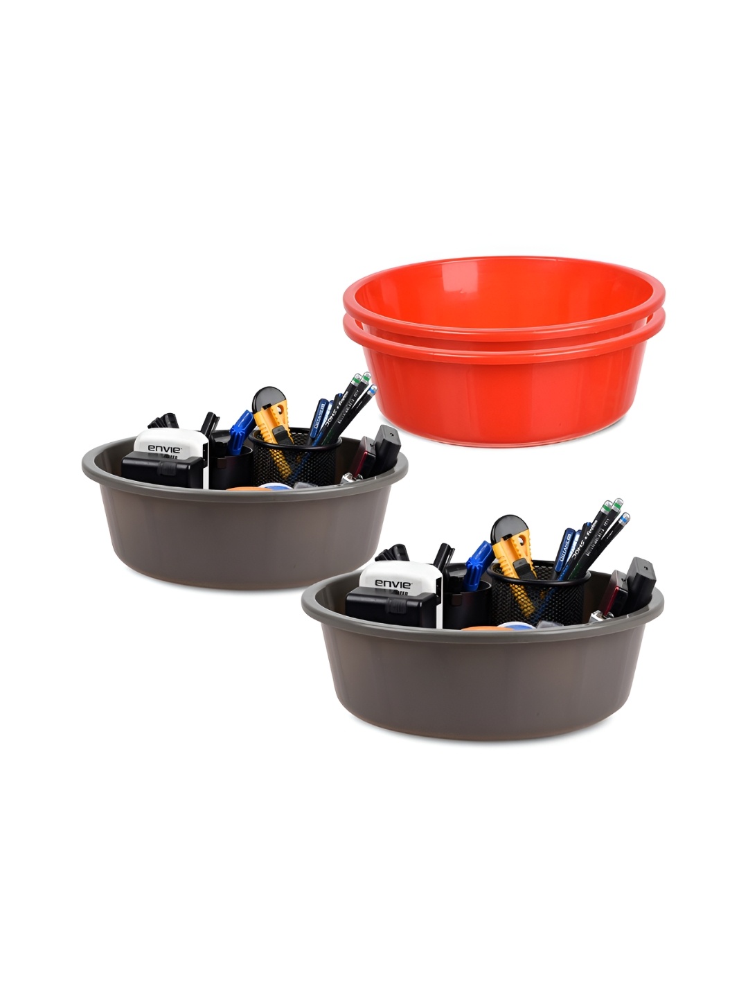 

Kuber Industries Red Set of 4 Regular Desk Organiser Organisers