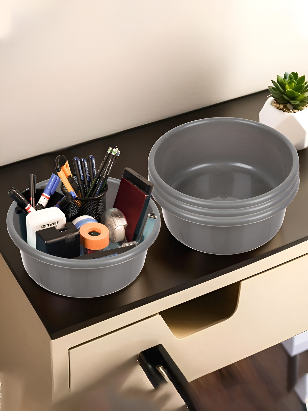 

Kuber Industries Grey Set of 4 Regular Desk Organiser Organisers