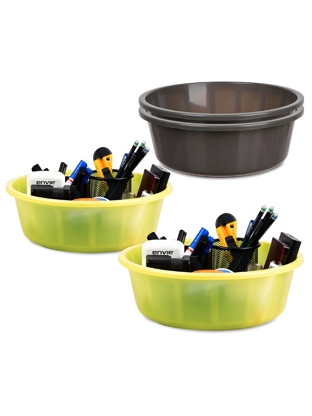 

Kuber Industries Set of 4 Regular Desk Organiser, Grey