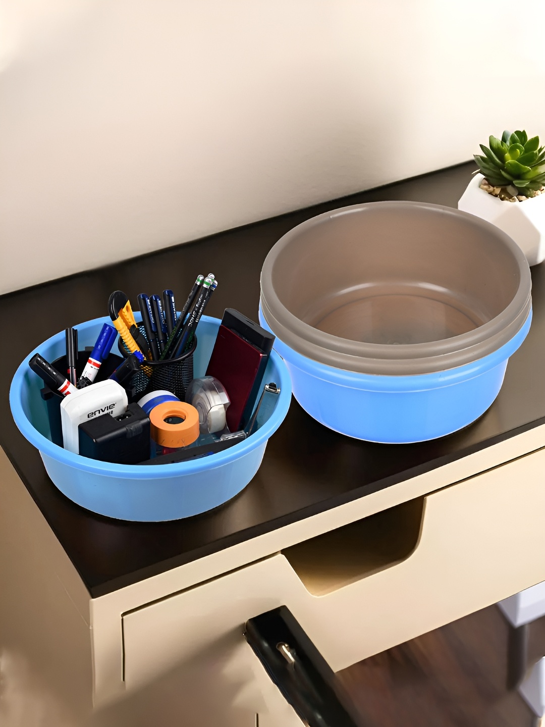 

Kuber Industries Blue Set of 4 Regular Desk Organiser