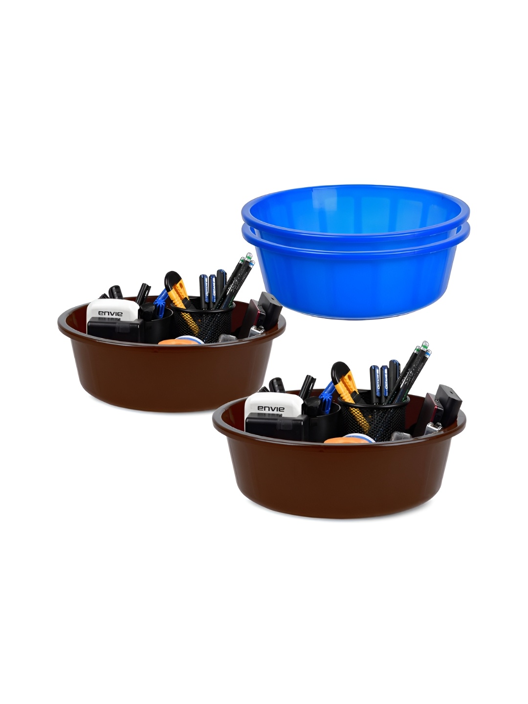 

Kuber Industries Set of 4 Regular Desk Organiser, Blue