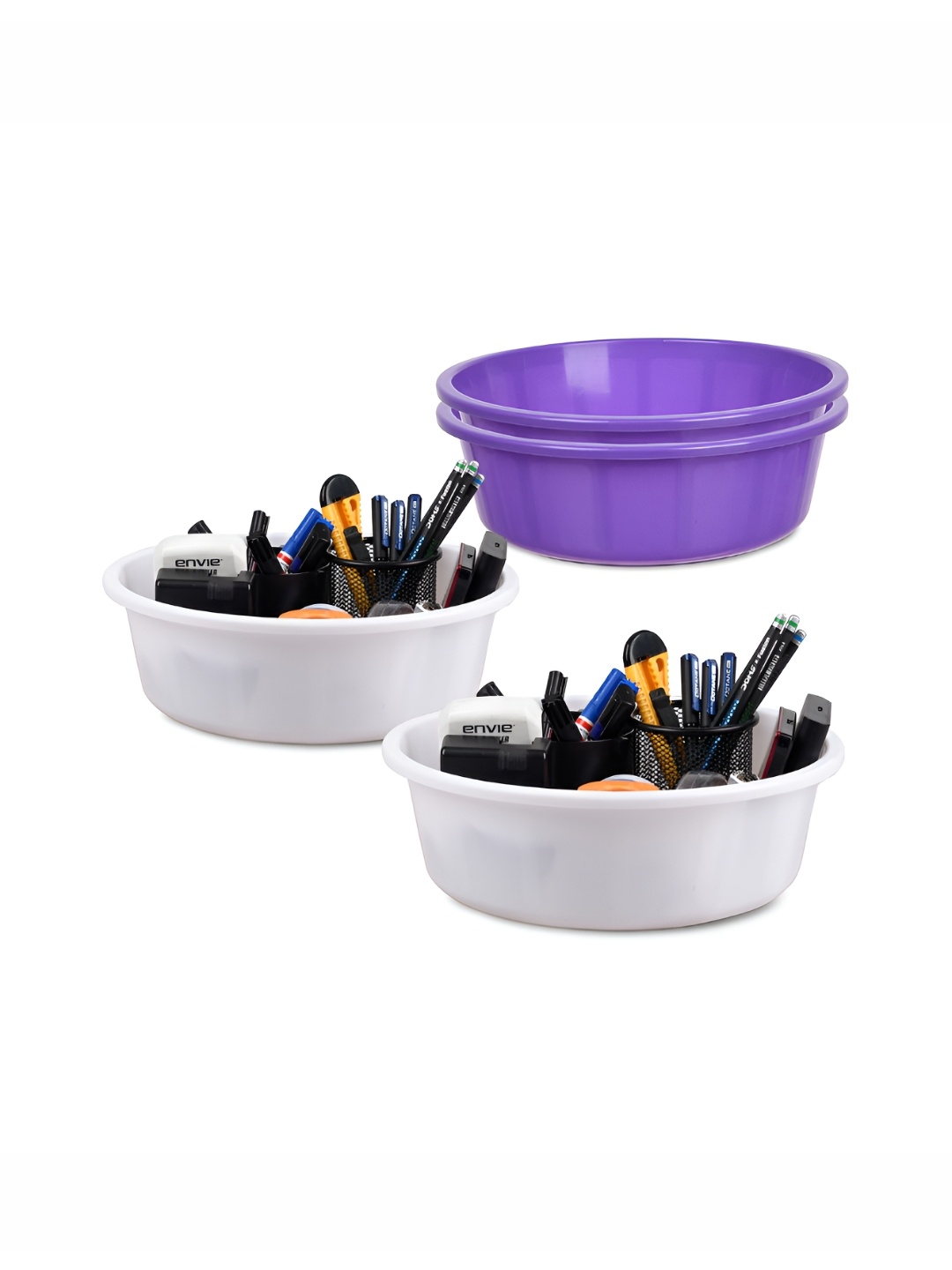 

Kuber Industries Set of 4 Regular Desk Organiser, Purple