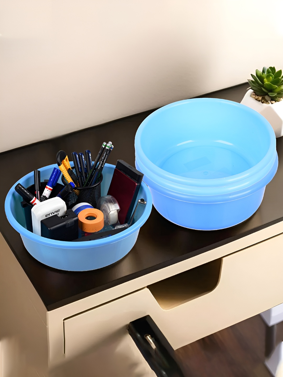 

Kuber Industries Set of 4 Regular Desk Organiser, Blue