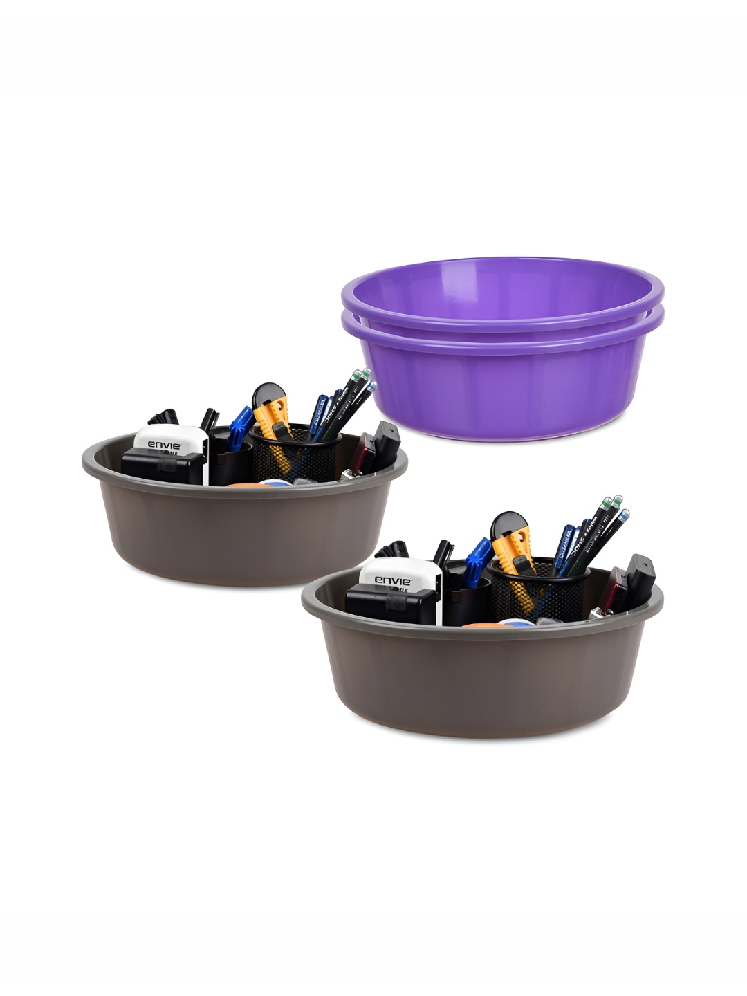

Kuber Industries Set of 4 Regular Desk Organiser, Purple