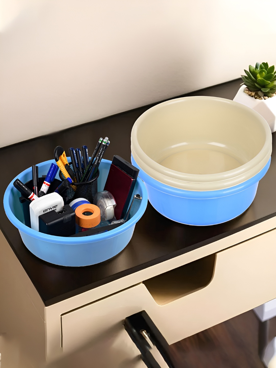 

Kuber Industries Blue Set of 4 Regular Desk Organiser
