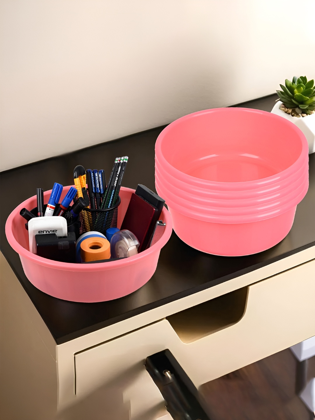 

Kuber Industries Pink Set of 6 Regular Desk Organiser