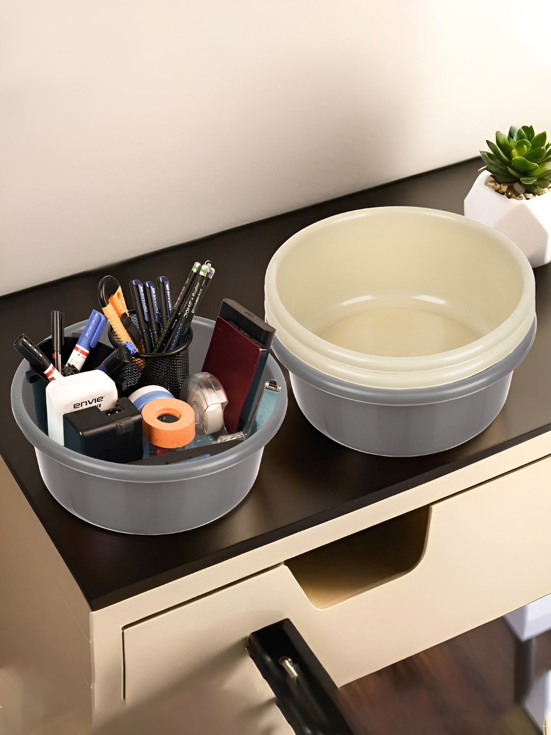 

Kuber Industries Grey Set of 4 Regular Desk Organiser